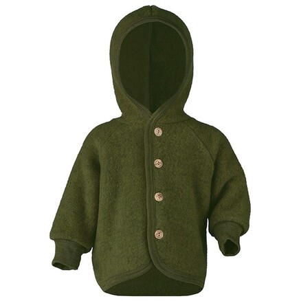 Grøn Engel Natur Uldfleece Jakke Reed Melange Mørke - Engel Baby  - 4046304268759