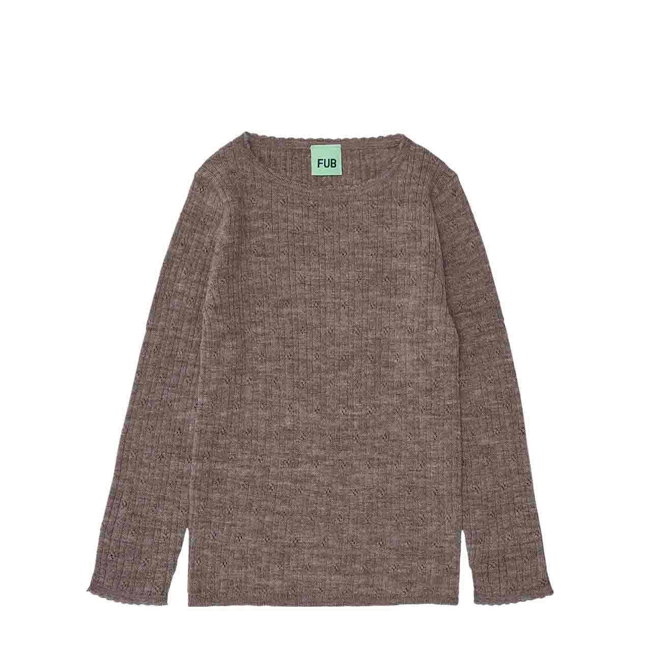 Beige Fub Trøje Pointelle, Melange - Fub Baby