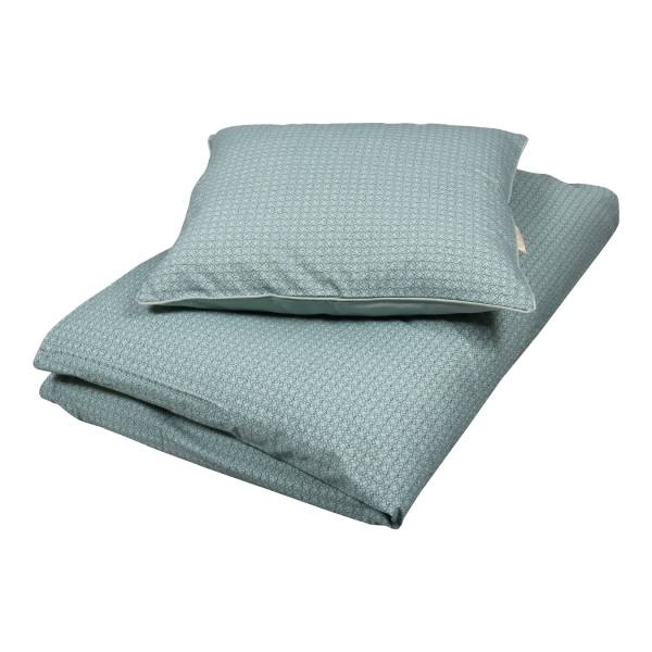 Filibabba Leafed Baby Sengetøj Dark Mint Baby 70x100 Dark Mint - Filibabba Baby  - 5712804008551