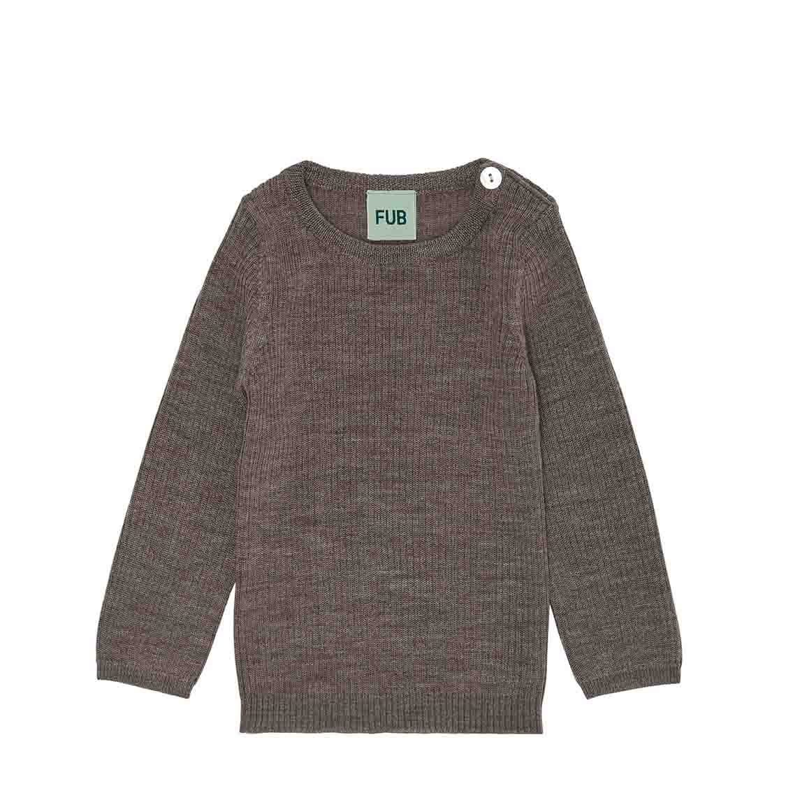 Beige Fub Baby Uldtrøje Rib, - Fub Baby