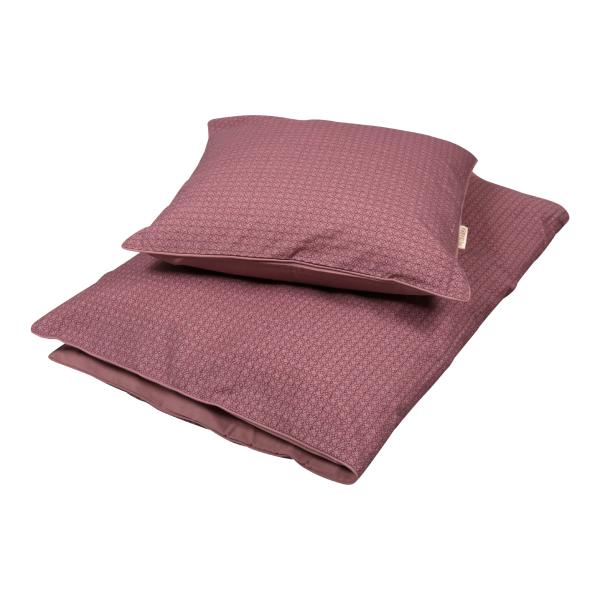 Dusty Rose Filibabba Leafed Baby Sengetøj Baby 70x100 - Filibabba Baby  - 5712804007608