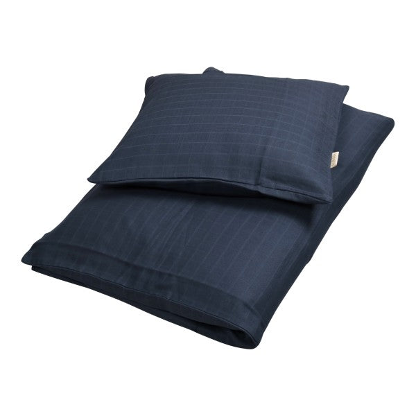 Filibabba Muslin Baby Sengetøj Dark Blue Baby 70x100 One Size - Filibabba Baby  - 5712804007936