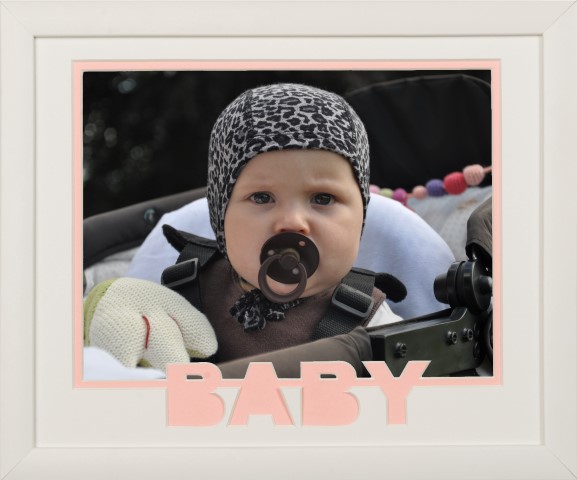 Dobbelt Passepartout Lyserødt Ampquotbabyampquot 24x30 - Baby