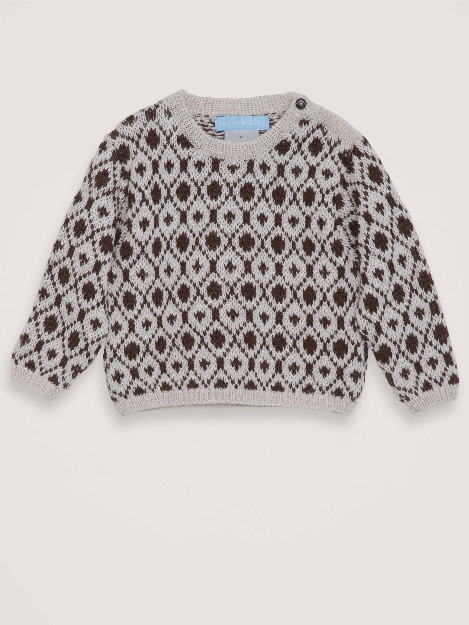 Dusty Teal Baby Alpaka Diamant Sweater - Baby