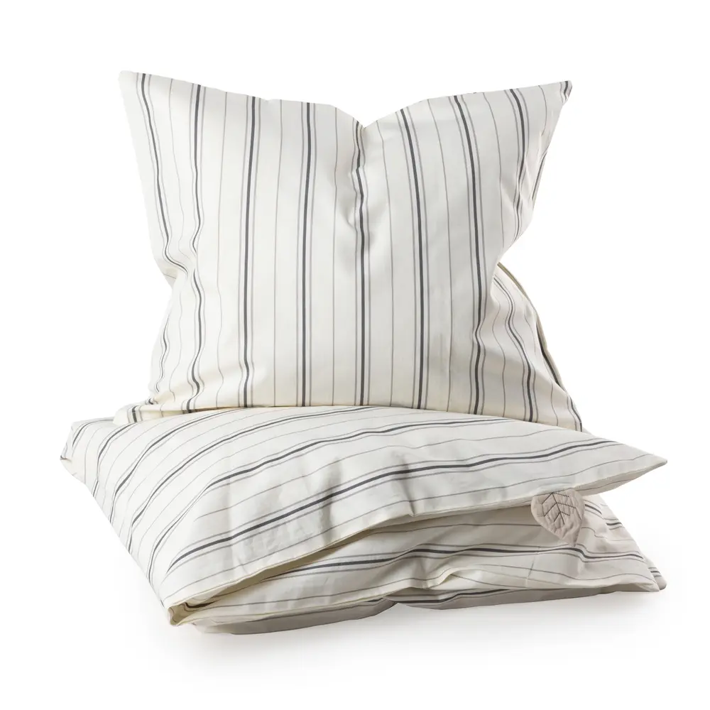 Beige Baby Sengetøj Cream Stripe Blå 100x70 - Sebra Baby  - 5704680070029