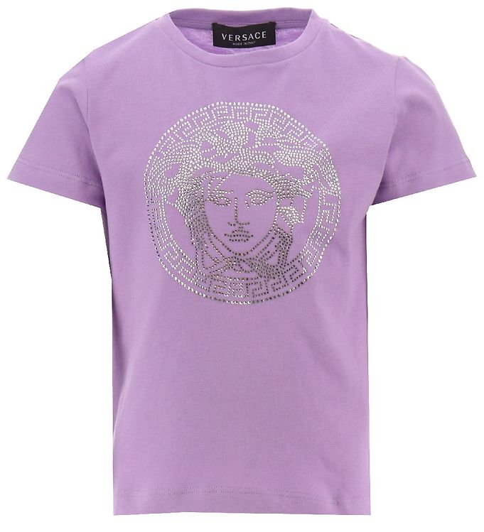 Lilla Versace Shirt Medusa Strass Baby Violet Krystaller - Versace Baby  - 8054712996856
