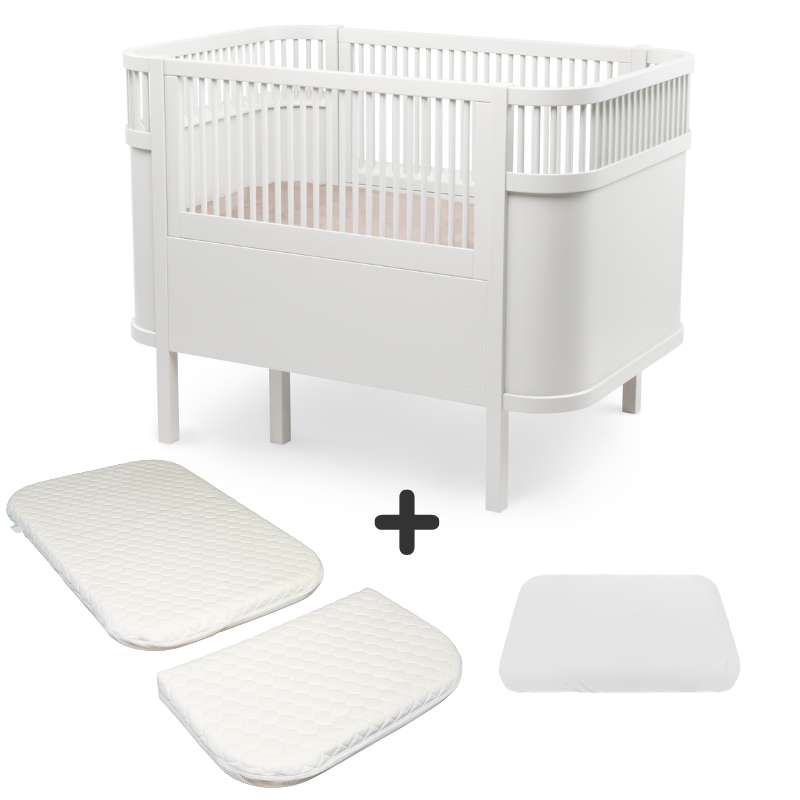 Hvid Sebra Sengen Klassisk Baby & Classic White Bundle - Sebra Baby  - 5704680040992