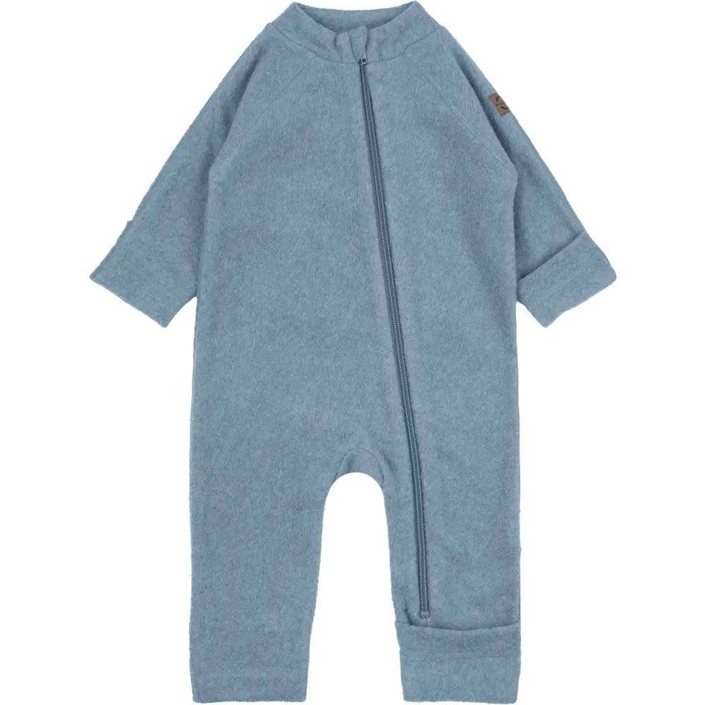 Blå Bomuld Fleece Baby Dragt Fadeddenim Mdr - Mikk-line Baby  - 5715073499242