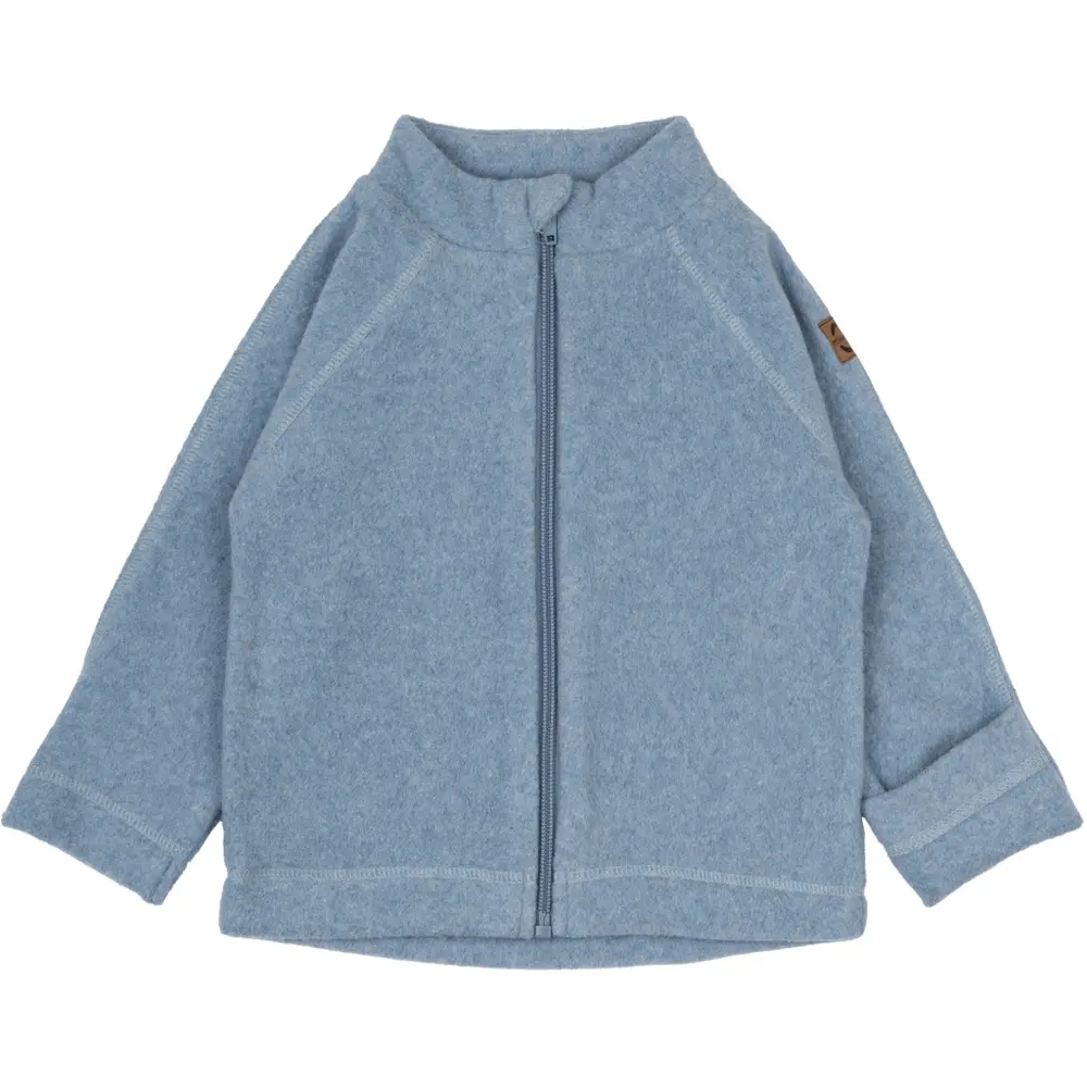 Blå Bomuld Fleece Baby Jakke Fadeddenim Mdr - Mikk-line Baby  - 5715073499471
