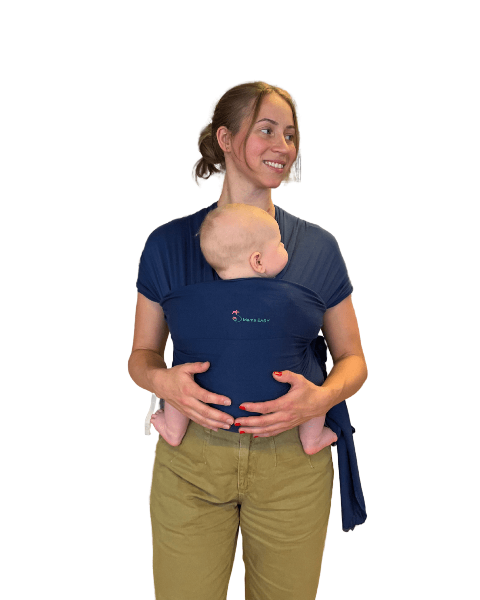 Blå|Grå|Sort Mama Easy Strækvikle Blue - Baby  - 745314090315
