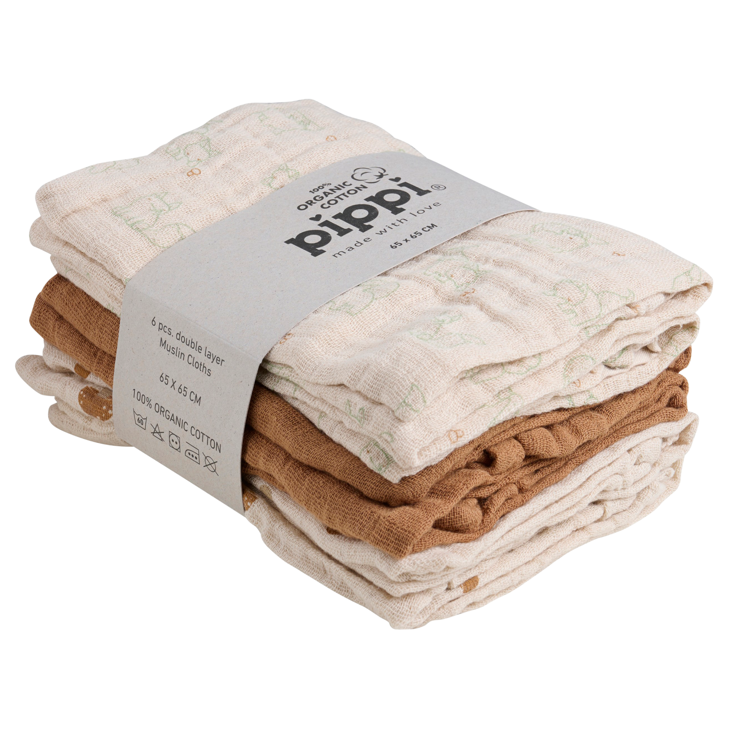 Almond Pippi Baby Stofble økologisk Bomuld 65x65 - Pippi Baby