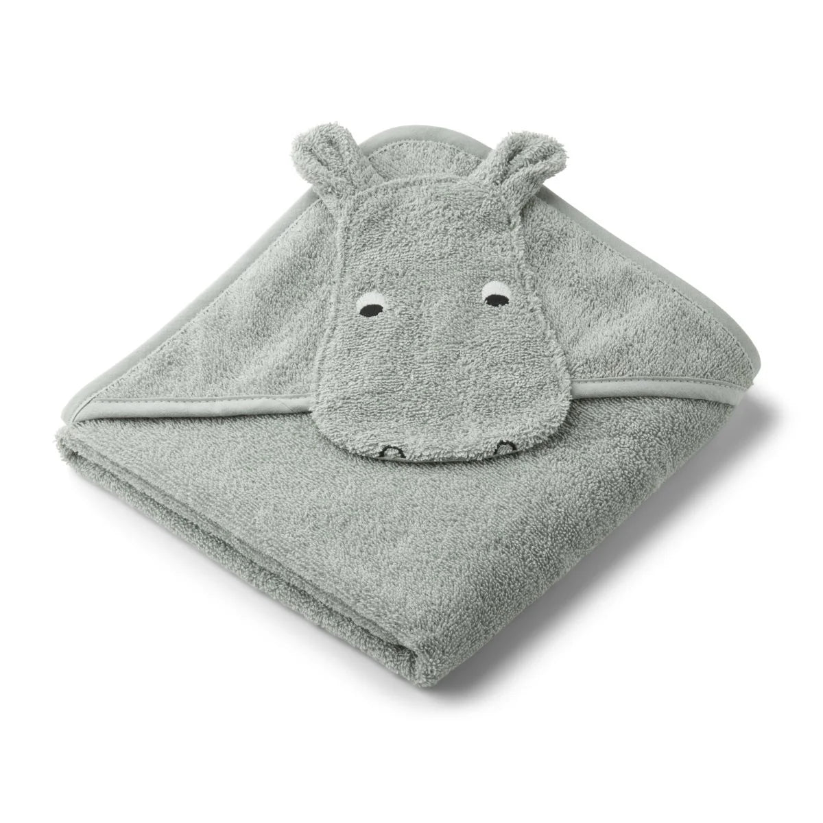 Albert Baby Håndklæde Hætte Hippo Dove Blue Liewood - Liewood Baby  - 5713370969734