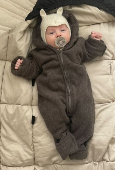 Huttelihut Mushi Baby Heldragt ører Brown - Huttelihut Baby  - 7848212103425