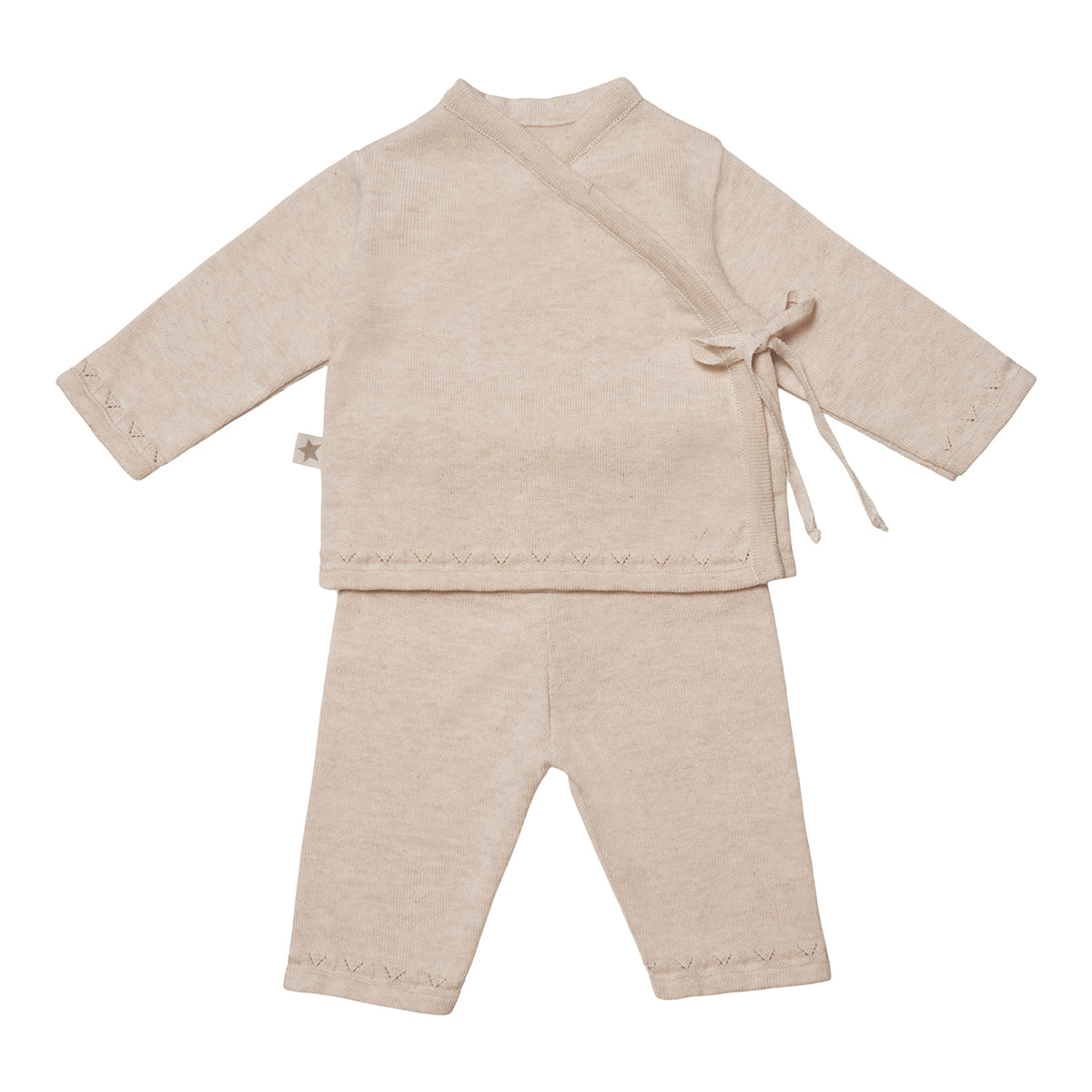 Hvid Huttelihut Lani Sæt Baby Bluse & Bukser Off White - Huttelihut Baby  - 8360524448079