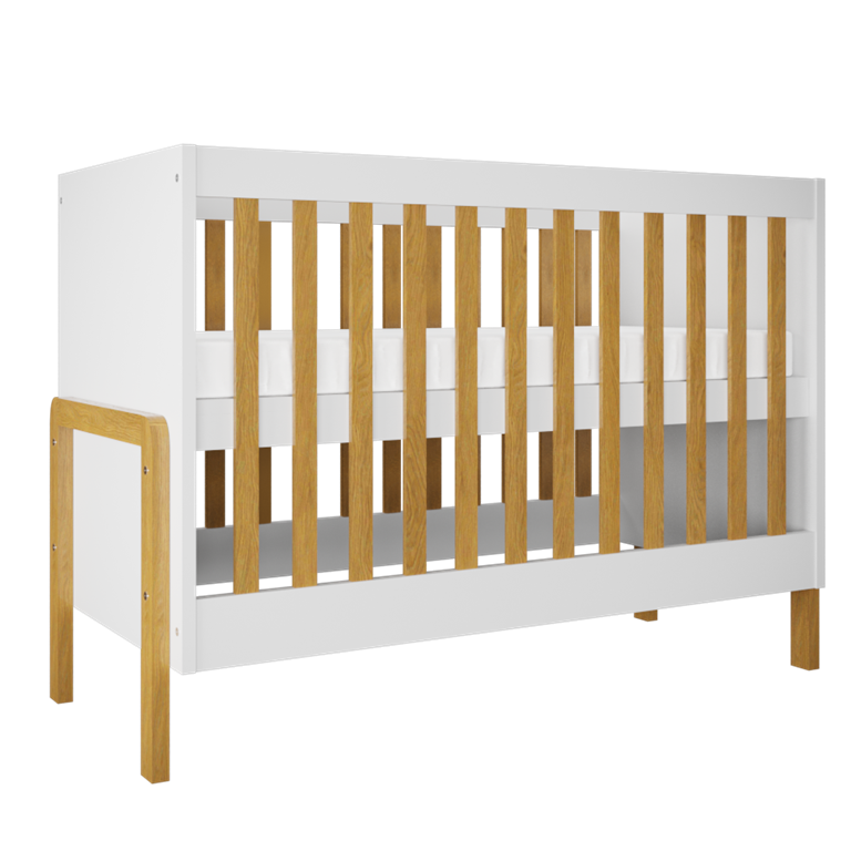 Hvid Victor Tremmeseng Til Baby Uden Madras Laminat Natur 120x60 - Kocot Kids Baby  - 5903282043046