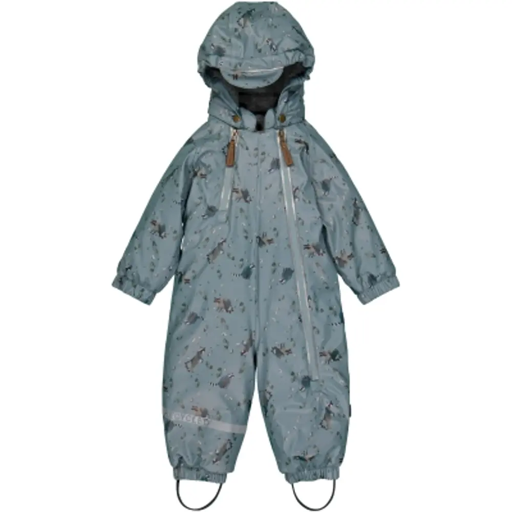 Blå Flyverdragt Zip Recycled Aop Lead - Mikk-line Baby  - 5715073438012