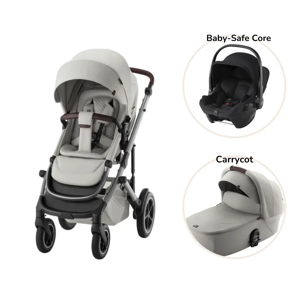 Sort Smile Lux Inkl Liggedel Baby Safe Core Autostol Linen Grey Space Black - Britax Römer Baby  - 4000984938326